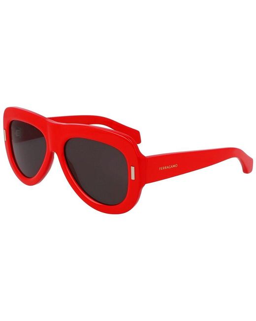 Ferragamo Red Classic Logo 57Mm Sunglasses