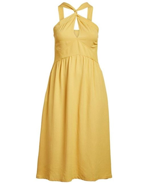 Reiss Yellow Orla Midi Dress