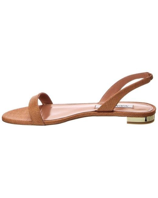 Aquazzura Brown So Nude Woven Rafia Sandal