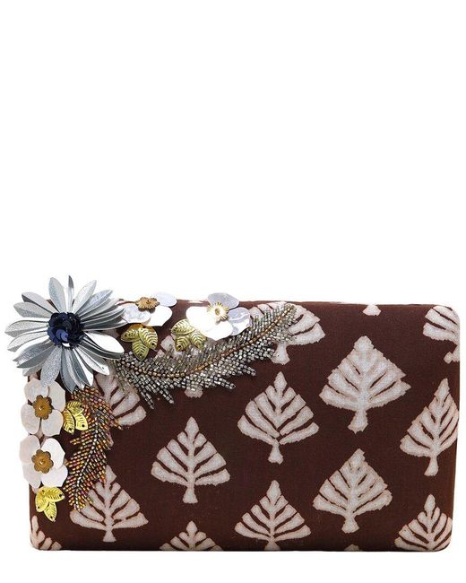 Simitri Brown Gather Clutch