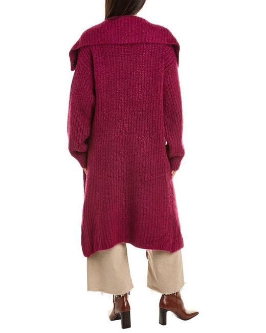 Beulah London Red Mohair & Wool-blend Trench Coat