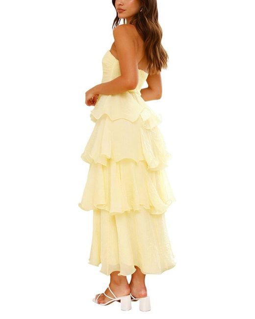 LEON GORI Yellow Midi Dress