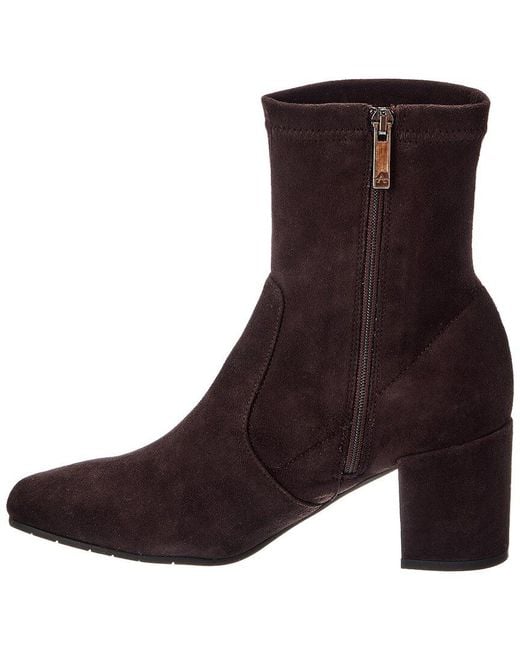 Aquatalia Brown Demetra Weatherproof Suede Bootie