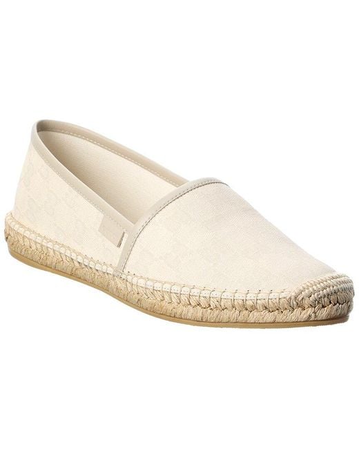 Gucci White GG Canvas & Leather Espadrille
