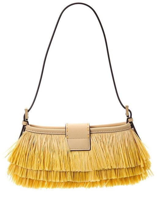 Fendi Metallic Baby Raffia Shoulder Bag
