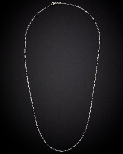 Italian Gold Black 14K 1.5Mm Paperclip Chain Necklace
