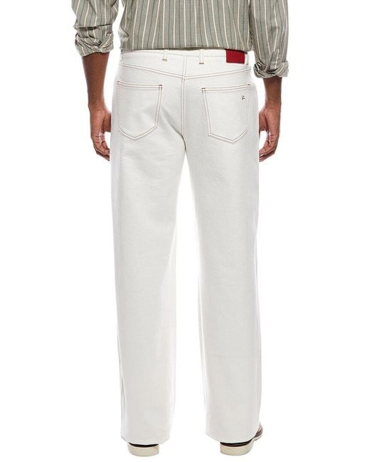 Isaia White Denim Trouser for men