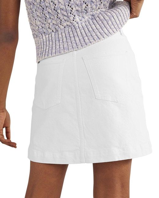 Boden White Nell Denim Mini Skirt