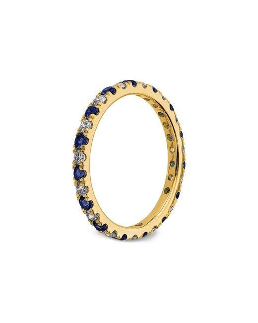 Lab Grown Gemstones White 14K 1.15 Ct. Tw. Lab-Grown Diamond & Lab-Grown Sapphire Eternity Ring