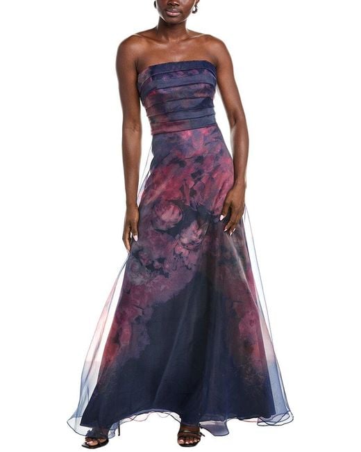 Rene Ruiz Blue Strapless Gown