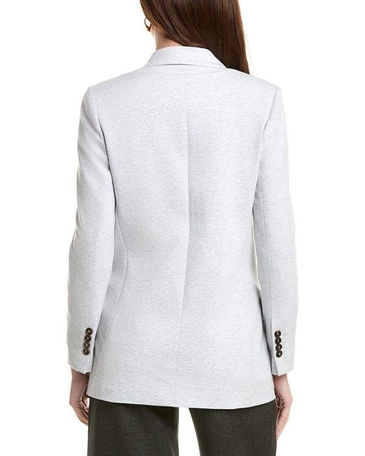 Brunello Cucinelli Gray Jersey Silk-blend Blazer