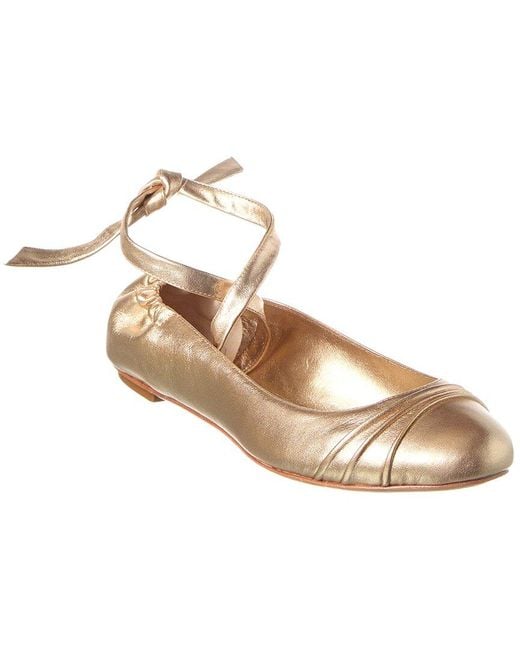 Alexandre Birman Metallic Clarita Leather Ballet Flat