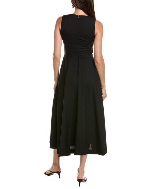 Officine Generale Black Officine Generale Bertille Wool Midi Dress