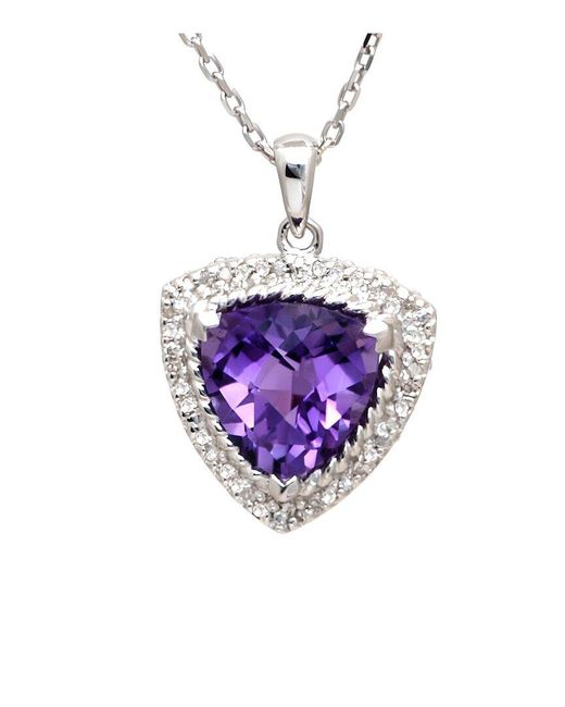 Gemstones Purple 3.41 Ct. Tw. Diamond & Amethyst Pendant