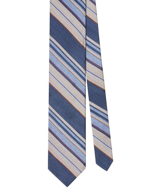 Robert Talbott Blue Silk Large Multi Repp Necktie for men