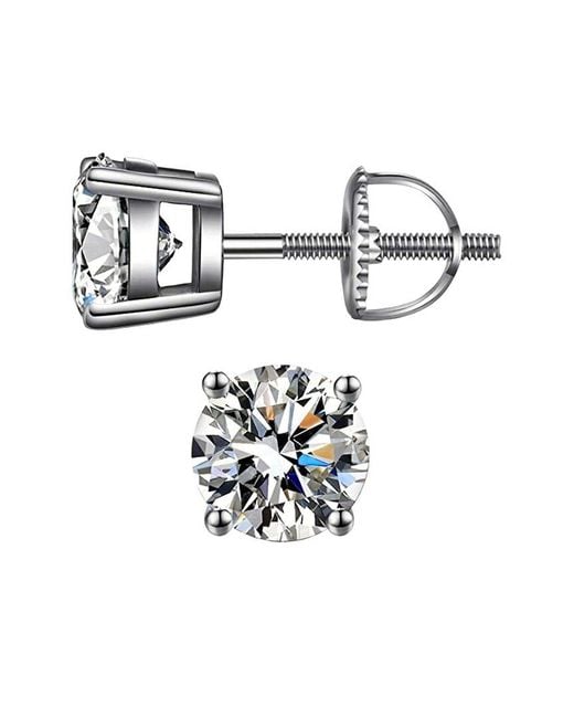 Donatello Gian White Cz Stud Earrings