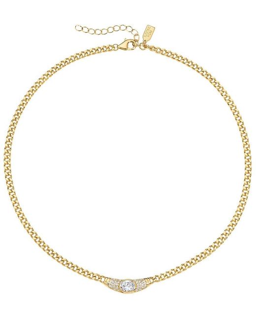 Electric Picks Metallic East 14K Plated Cz Collar Necklace