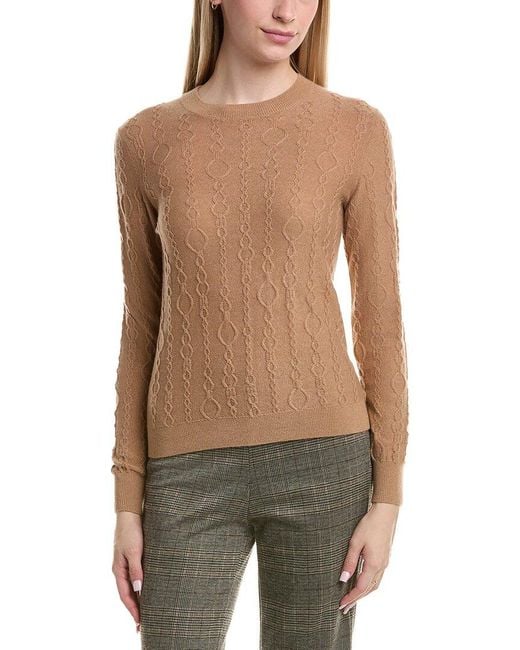 Bruno Magli Green Cable Crewneck Wool & Cashmere-Blend Sweater