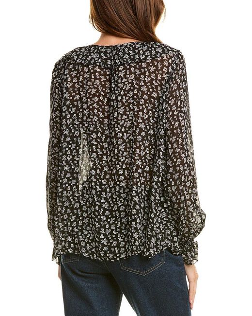 The Kooples Black Tie Neck Blouse