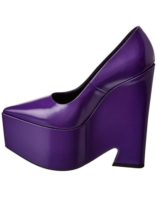 Versace Purple Tempest Leather Platform Pump