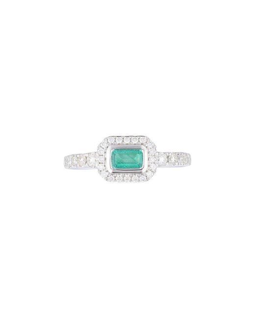 Gregg Ruth Blue 14K 0.61 Ct. Tw. Diamond & Emerald Ring