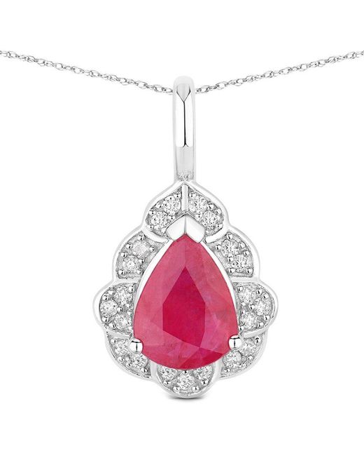 Diana M. Jewels Women's Pink 14K 1.29 Ct. Tw. Diamond & Ruby Pendant