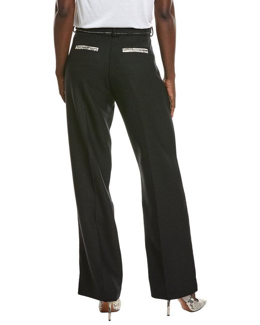 Paris Georgia Green Python Wool-Blend Tailored Trouser