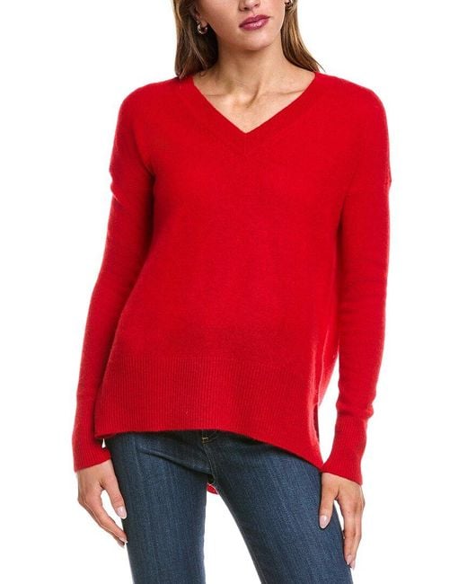 Philosophy Red Oversized V-Neck Sweater