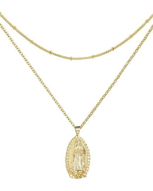 Liv Oliver Metallic 18k Plated Religious Layer Necklace