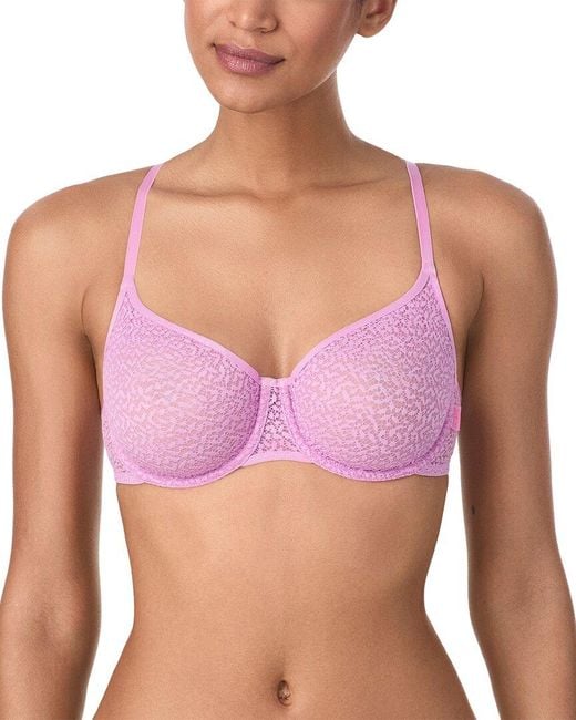 DKNY Pink Modern Lace Unlined Demi Bra