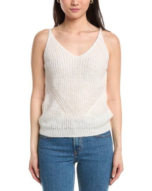 Eleventy Blue Knit Mohair & Silk-blend Tank
