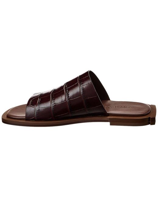 Ferragamo Brown Damien Croc-embossed Leather Sandal for men