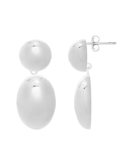 Italian Silver White Drop Earrings