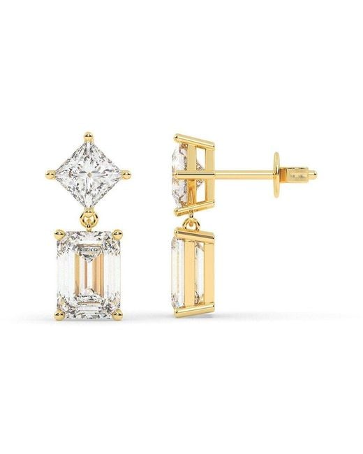 Lab Grown Diamonds Metallic 14K 7.00 Ct. Tw. Lab-Grown Diamond Earrings