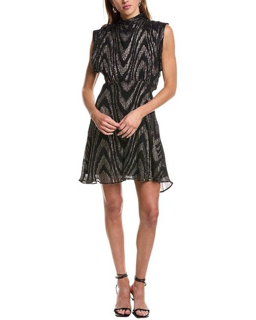 IRO Black Leven Silk-Blend Mini Dress