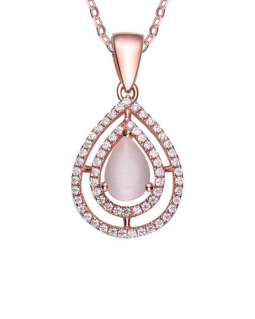 Genevive Jewelry Pink 18k Rose Gold Vermeil Cz Pendant