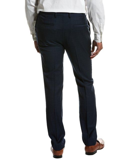 Theory Blue Jake Plaid Wool Pant for men