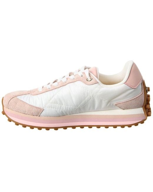Ferragamo White Iggy Nylon & Suede Sneaker