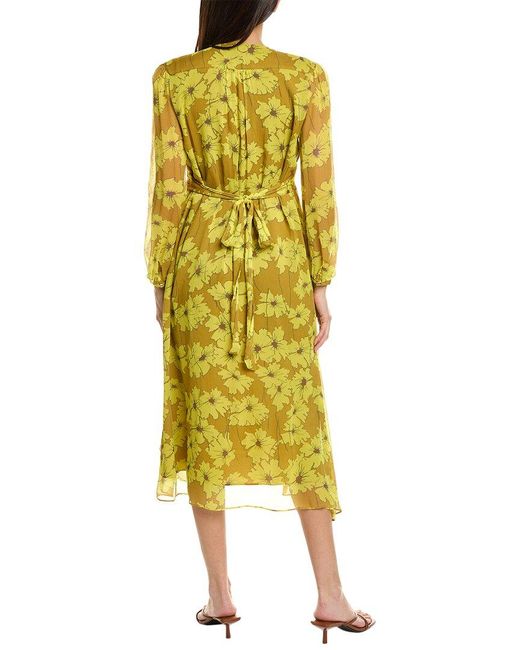 Joie Yellow Kaz Silk Midi Dress