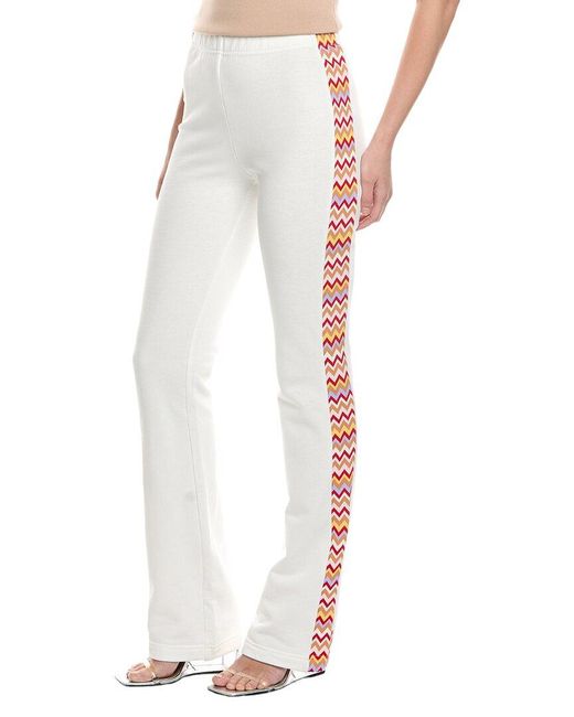 Missoni White Missoni Zig Zag Patterned Wide-Leg Pant