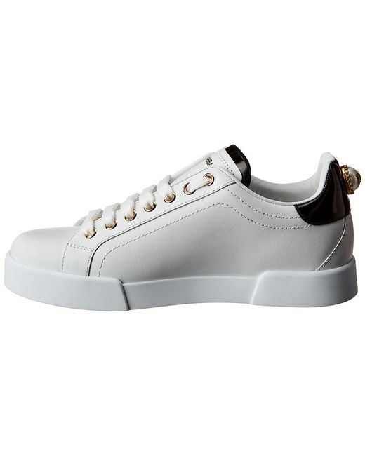 Dolce & Gabbana Gray Portofino Leather Sneaker