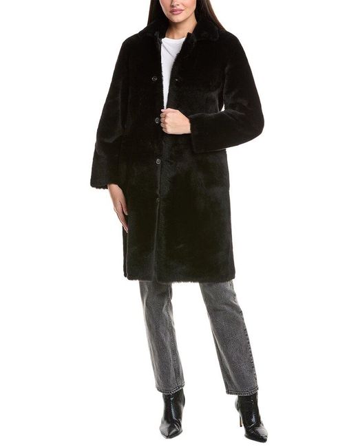 AllSaints Black Serra Reversible Shearling Coat