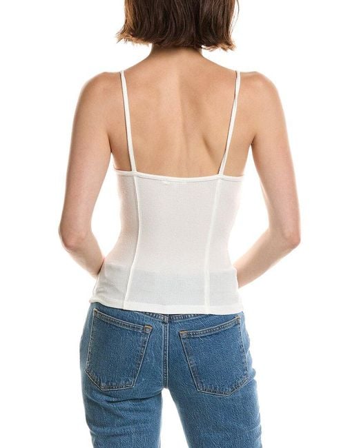 Nia Blue Ribbed Hacci Corset Tank