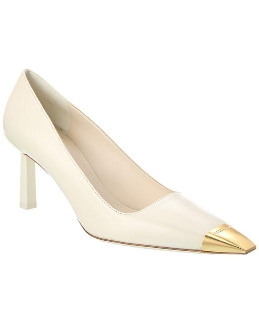 Ferragamo White Amber Leather Pump
