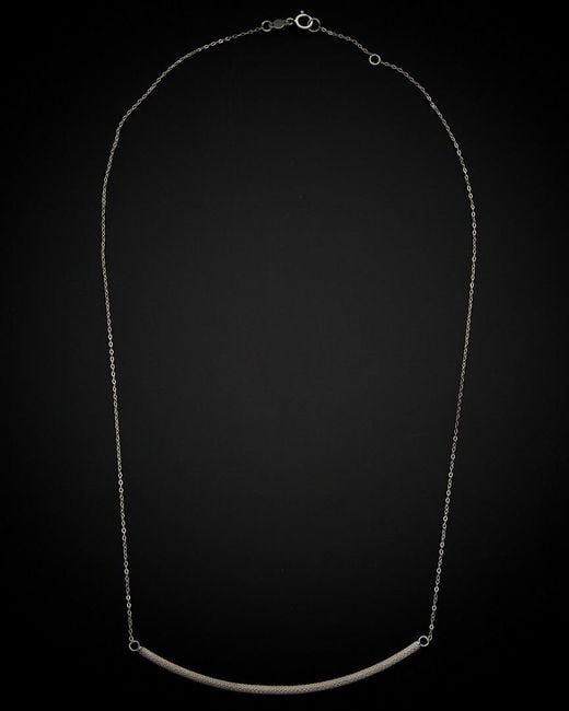 Italian Gold Black 14k Textured Curved Bar Necklace