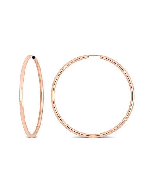 Italian Gold White 14k Italian Rose Gold Hoops