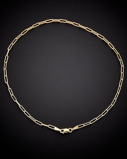 Italian Gold Black 14k Paperclip Chain Bracelet