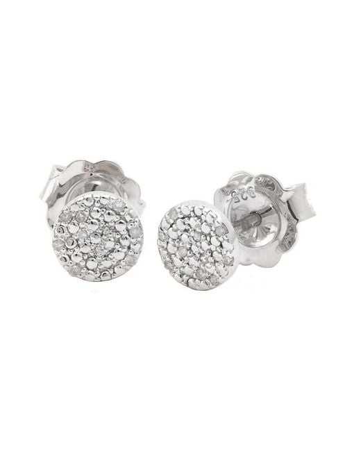 Diamond Select Cuts White Silver 0.06 Ct. Tw. Diamond Studs