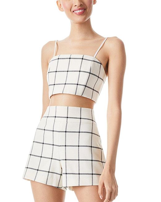 Alice + Olivia White Alice + Olivia Pearle Crop Top