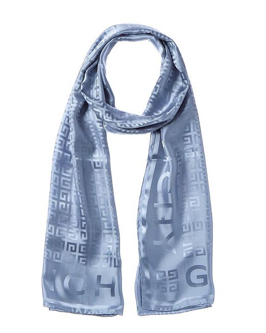 Givenchy Blue 4G Monogram Silk Scarf
